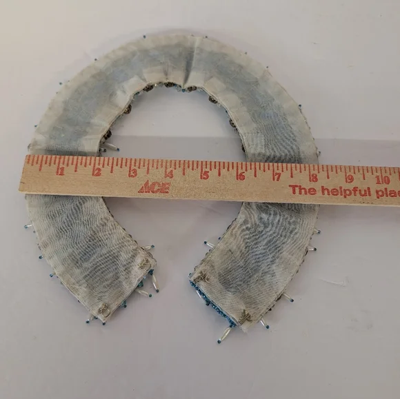 Vintage Collar For Crew Neck Sweater In The 1950 Blue Beaded - Picture 5 of 6